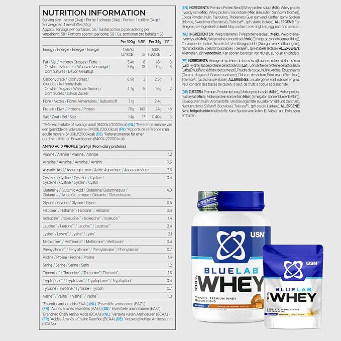 USN Blue Lab Whey | קרמל שוקולד