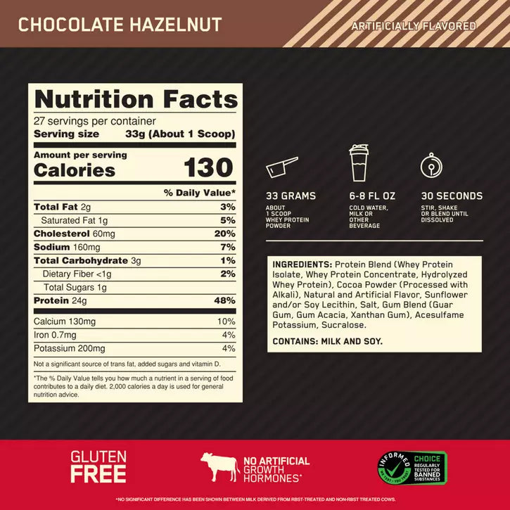 OPTIMUM NUTRITION Chocolate Hazelnut | שוקולד אגוזי לוז